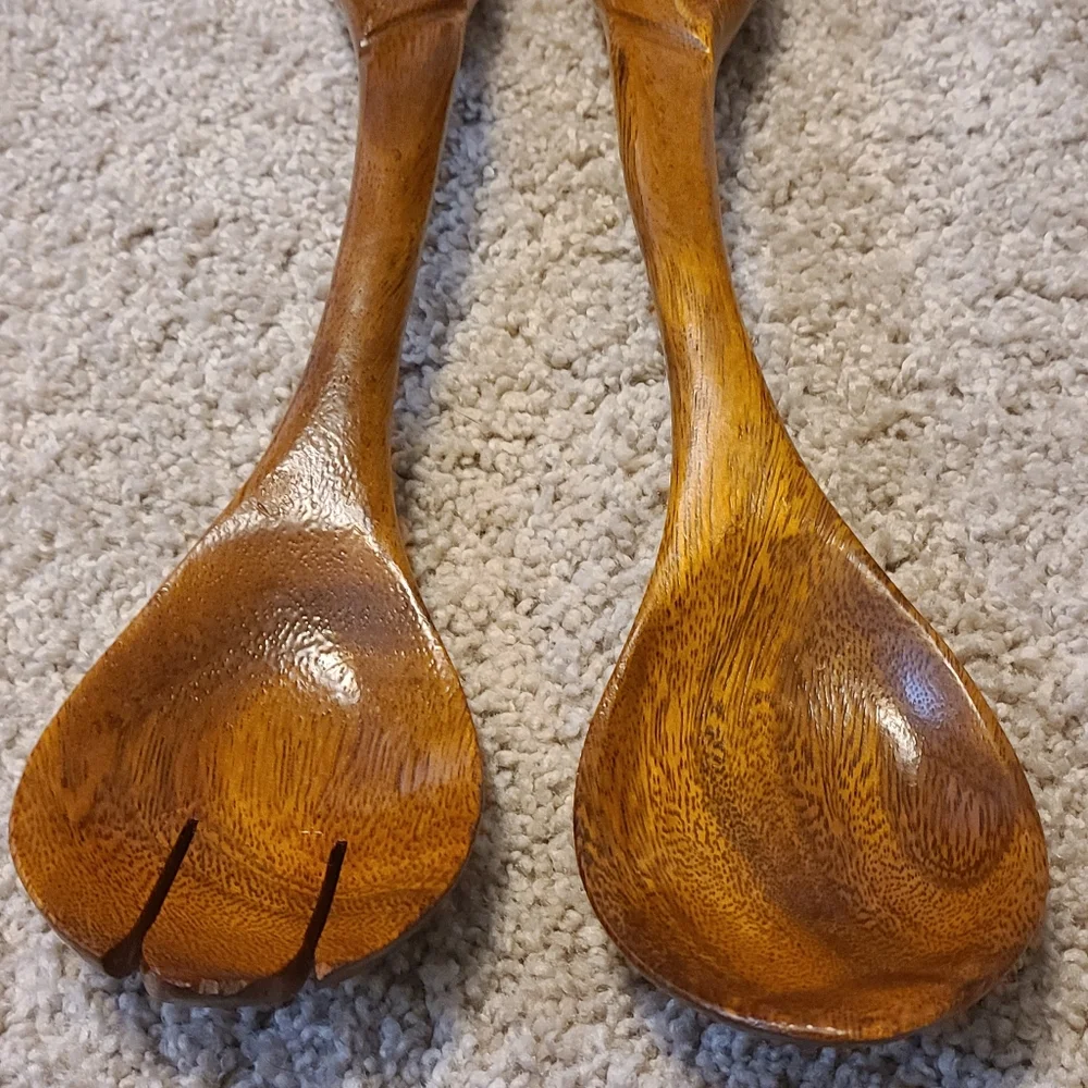 Handcrafted Wooden Salad Server Set